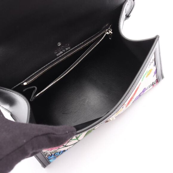 Gucci Flora Hourglass Canvas Leather Handbag - Picture 4 of 7